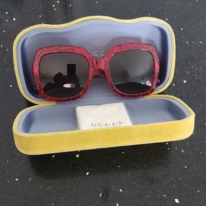 Gucci Red Square Gradient Sunglasses